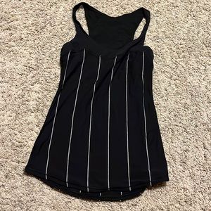 Women’s black Lululemon stripe tank top sz 4